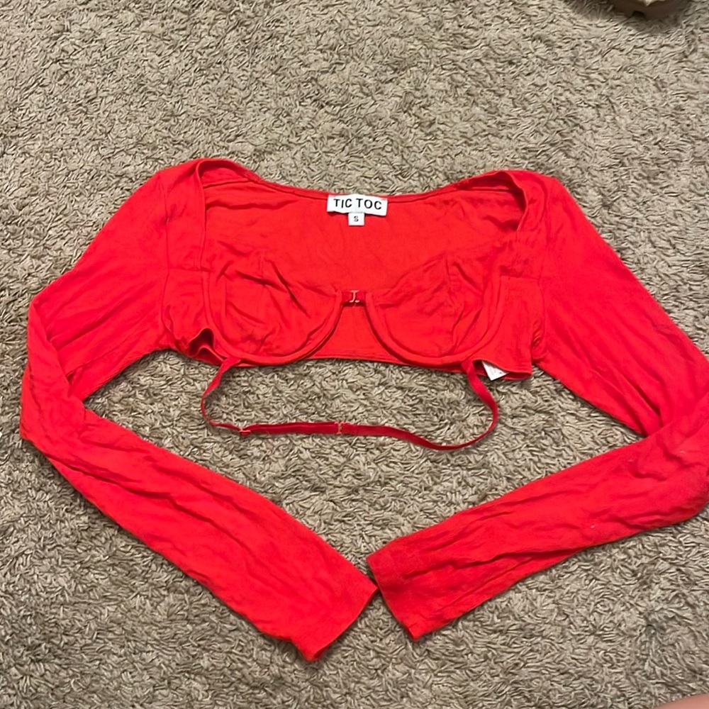 Red Long sleeve top (photo in black shown for fit)